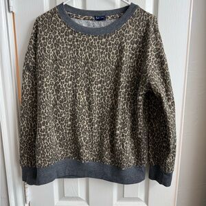 Splendid Leopard Print Women's Crewneck Top